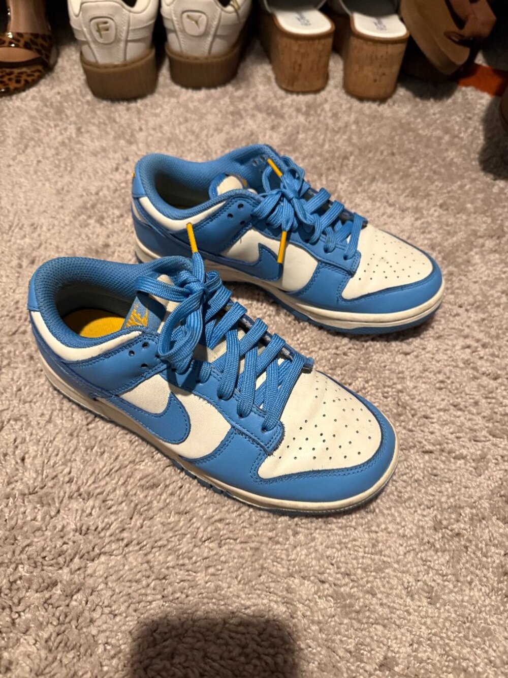 Nike Dunk Low Blue & White Sneakers - Size US 6